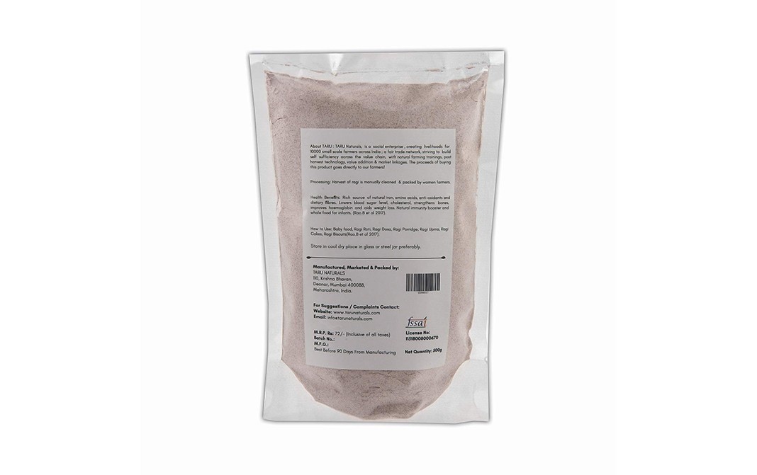 Taru Finger Millet Flour Ancient Ragi Atta   Pack  500 grams